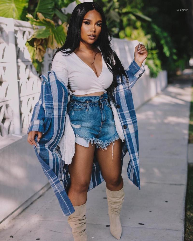 

Women 2022 Fashion Reduction Of Age Casual Style Shirt Long Sleeve Lapel Single-breasted Plaid Women' Blouses & Shirts, Blue plaid