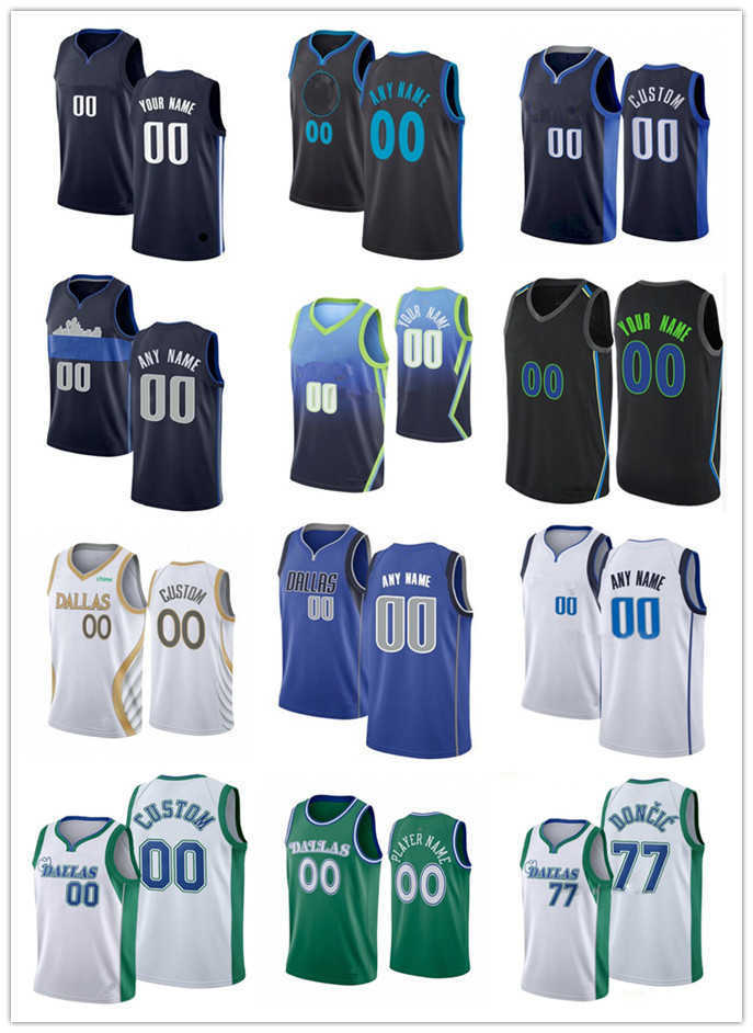 

75th Custom Mens Women Youth Dallas''Mavericks''Luka 9 Moses Brown 77 Doncic 13 Jalen Brunson Kristaps 6 Porzingis Basketball Jerseys, Color