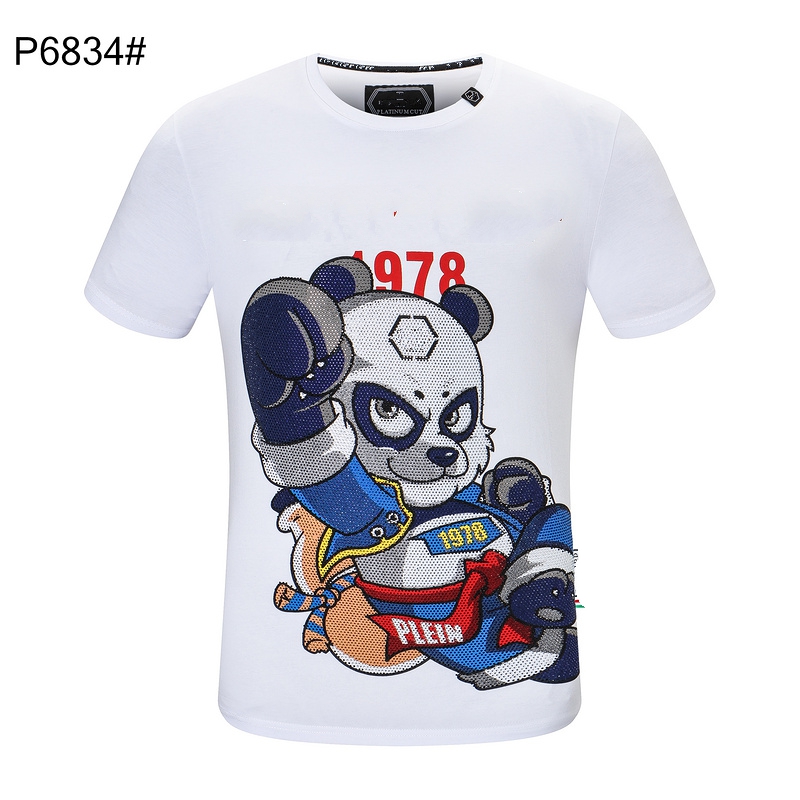 

22SS Phillip Plain Men T Shirt designer PP Skull Diamond t shirt Short sleeve Dollar Brown bear Brand O-Neck high Quality Skulls tops 88261, Black