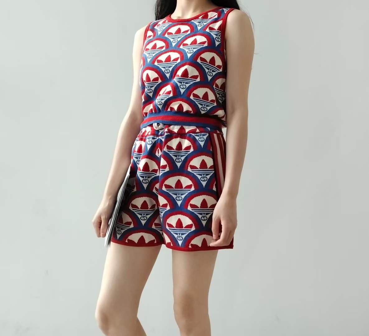 Des pantalons en deux pièces pour femmes ensembles de t-shirts en tricot en tricot en relief en relief et des shorts de luxe de luxe