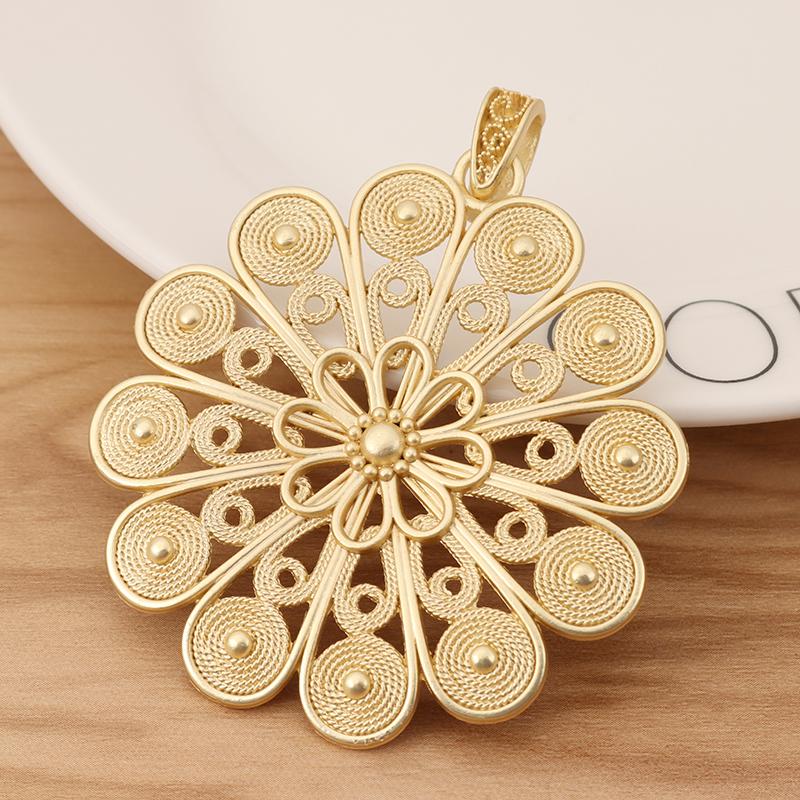 

Pendant Necklaces Piece Matte Gold Large Flower Charms Pendants For Necklace Jewellery Making Accessories 60x60mmPendant