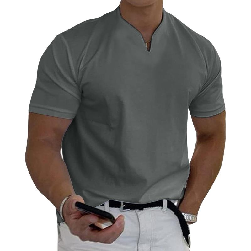 

Men's T-Shirts Men Spring Summer Casual V Neck Solid Short Sleeve Tee Shirt Top Blouse Mens Athletic TopsMen's, Blue