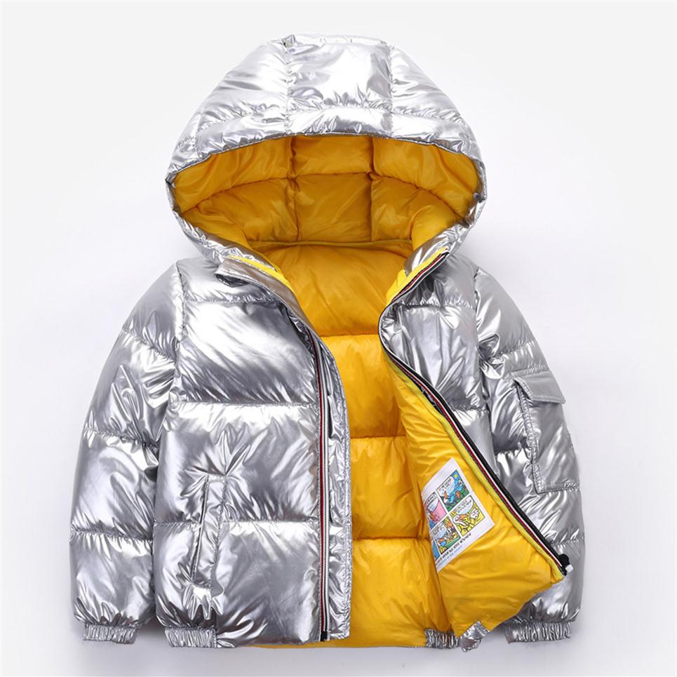 

2021 Children winter jacket Coat for kids girl silver gold Boys Casual Hooded Coats Baby Clothing Outwear kid Parka Jackets snowsu223r, Pink
