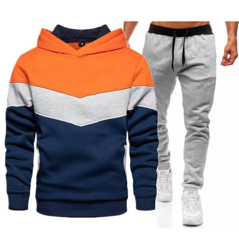 

Men' Tracksuits Men' Color Stitching Hoodie And Pants Suit Sportswear Casual Two Piece Sets Sports Jogging Autumn WinterMen, 29
