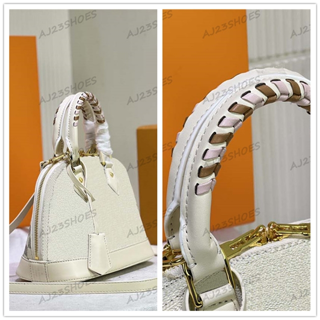 

ALMA BB PM White shell bags women 2022 handbags Braided Handling crossbody tote Designer Shoulder Bag Totes Luxury bags N45294 M53152 25cm, 01