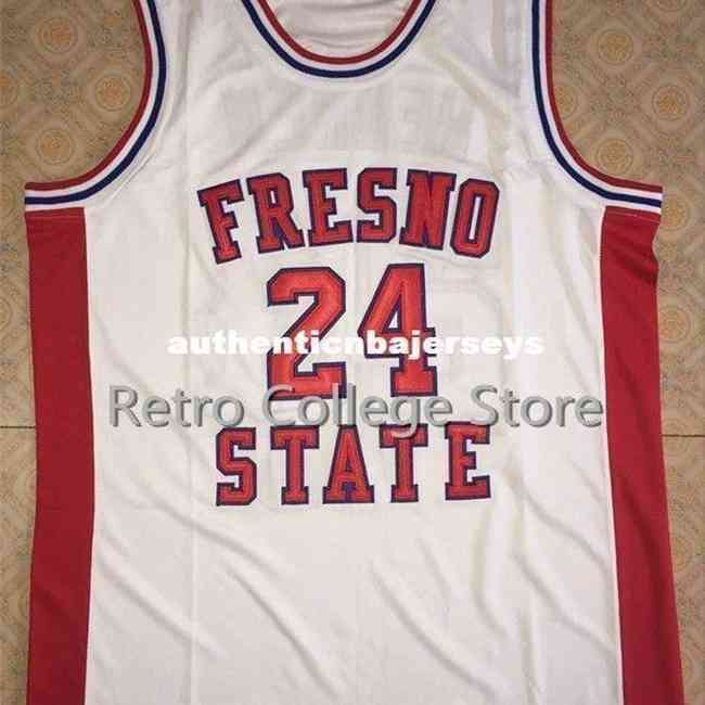 Mens # 24 Chris Herren Fresno State Rouge Blanc Basketball Jersey Toutes les tailles Broderie Cousue Personnaliser n'importe quel nom et nom XS-6XL Gilet Jerseys