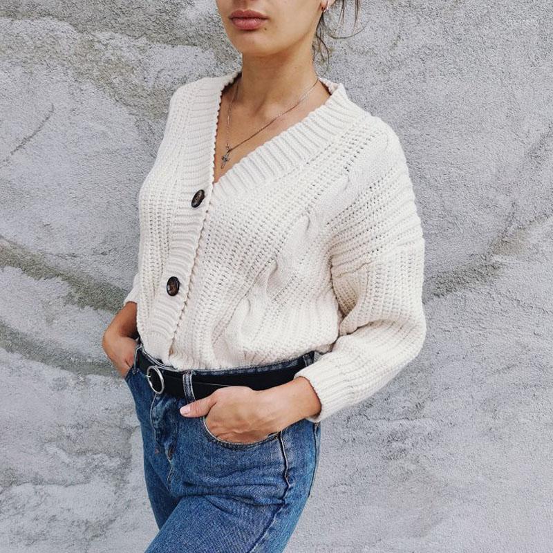 

Women's Knits & Tees Women Vintage Cardigan Knitted V Neck Sweater White Autumn Winter Long Sleeve Woman Coat JacketWomen's Mari22, Purple