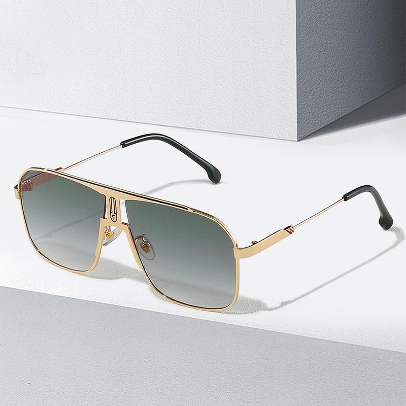 

Sunglasses Classic Designer Fashion Square Men Women Vintage Big Frame Driving Oversized Metal Sun Glasses For Male