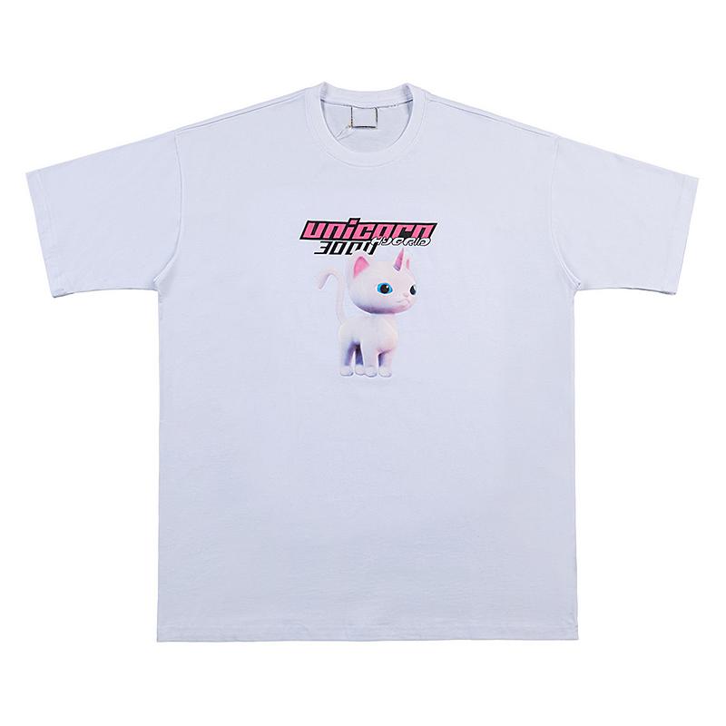 

Men' T-Shirts Spring/Summer Printed Casual Men' And Women' Harajuku Alphabet Pure Cotton Round Neck Short-sleeved T-shirtsMen, White