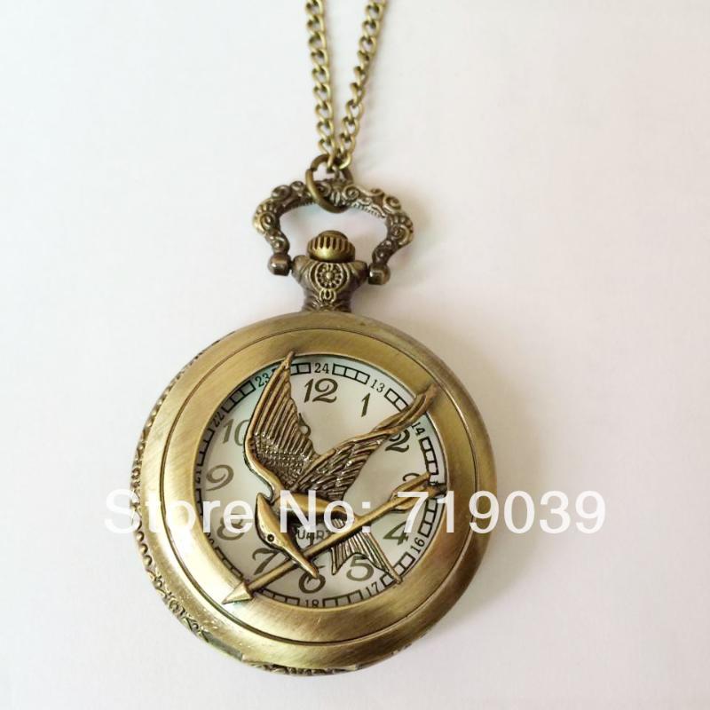 

Pendant Necklaces 10pcs/lot Wholesale Movie Charm Pocket Watches Laugh At The Bird Necklace Dia45mm Original Factory SupplyPendant PendPenda