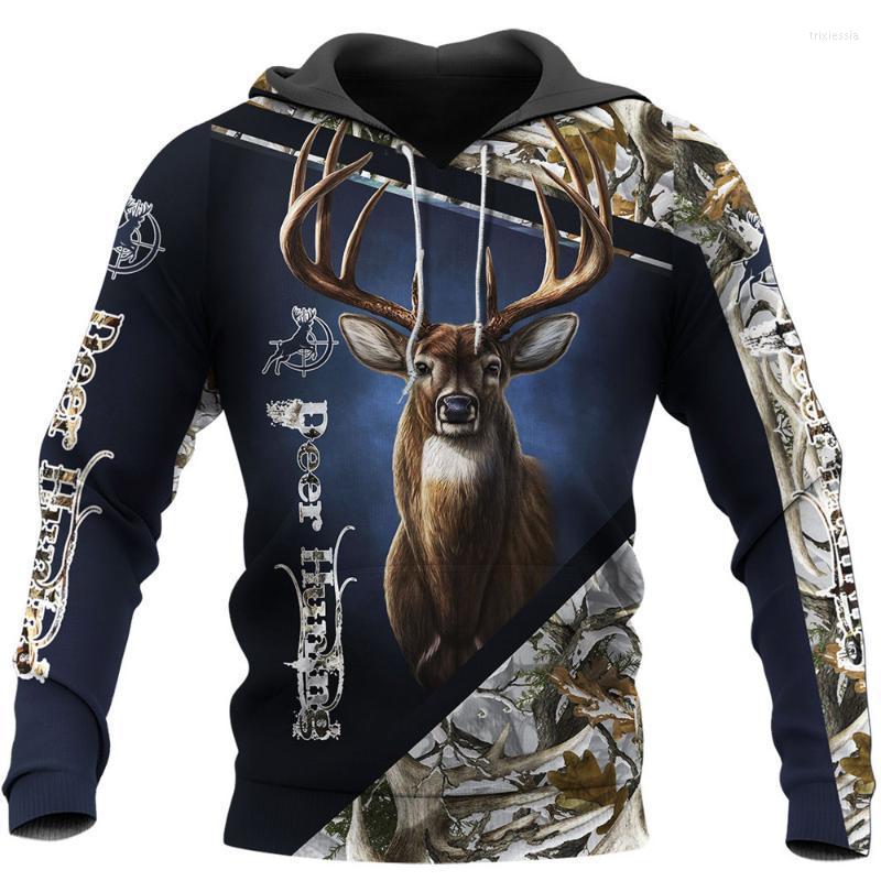 

Men' Hoodies & Sweatshirts Men Hoodie Beautiful Deer Hunting 3D Pattern Design Printed Pullover Unisex Casual Zipper Hooded Coat Sudadera H, Sweatshirt-2
