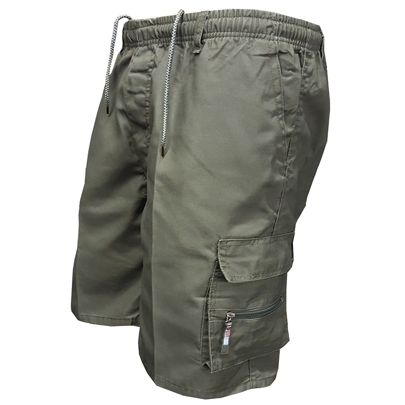 

Summer Cotton Cargo Shorts Mens Loose Work Casual Outdoor Short Pants Multi Pocket breeches 220608, Beige