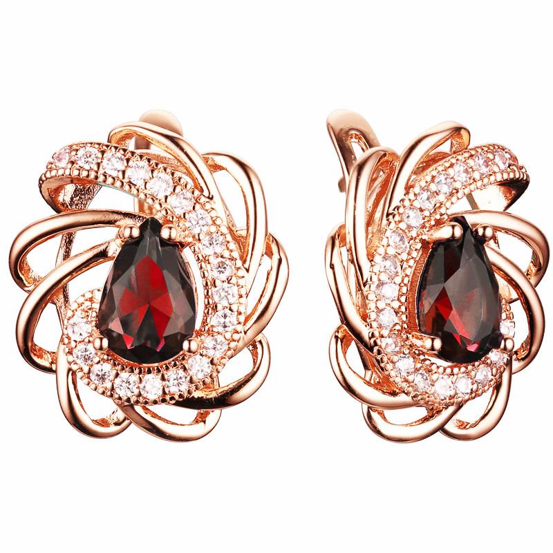 

Dangle & Chandelier Boho Earrings Rose 585 Gold Color Fashion Jewelry Flower Shape Design Women Valentine's Day PresentDangle