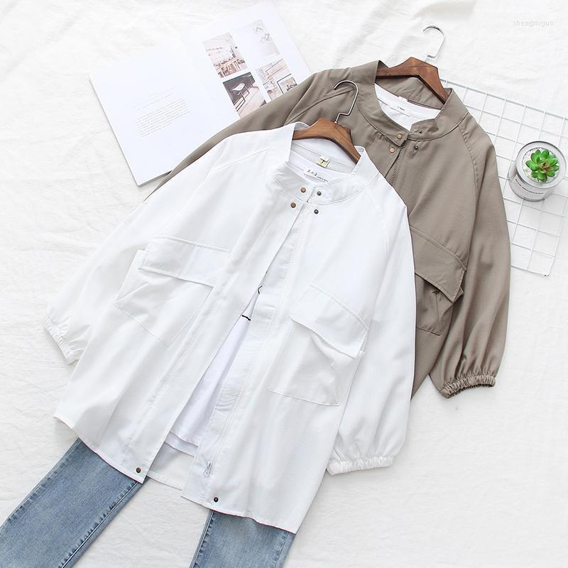 

Women' Jackets 2022 Spring Autumn Jacket Thin Section Loose Waist Wild Temperament Casual Female Le97, Army green