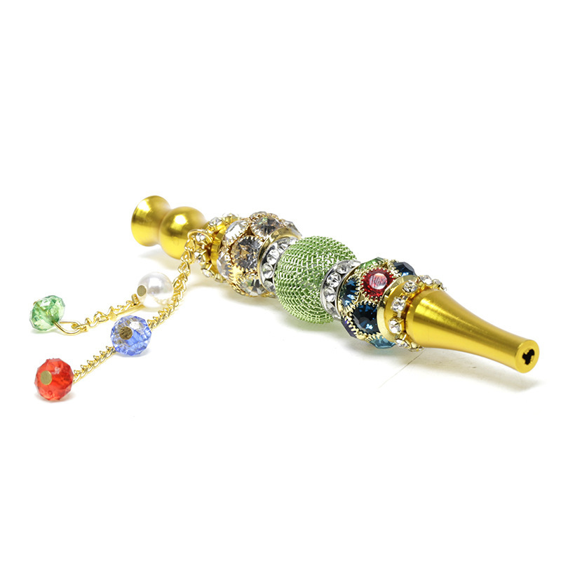

Metal Hookah Mouthpiece Joint Blunt Holder Smoking Mouth Tips for Shisha Sheesha Narghile with Bling-Bling Jewellery Pendant