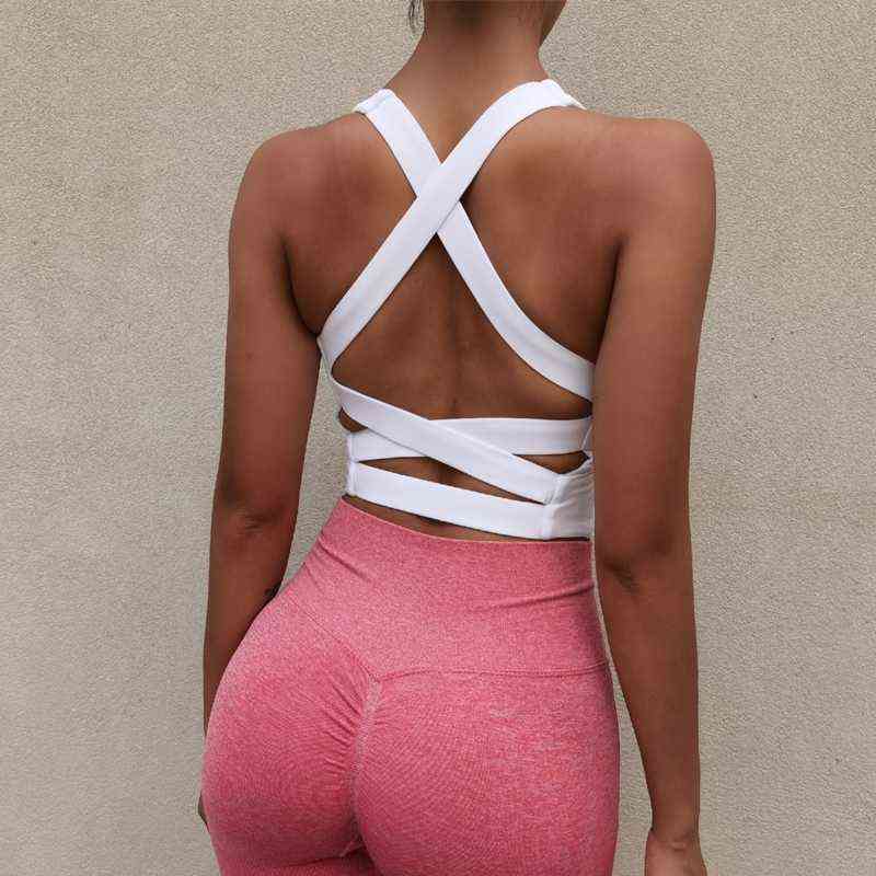 

Women Sports Bra Seamless High Lmpact Sports Bra Sexy Yoga Fitness Top Sports Underwear Push-Up Bra Sportswear Bralette Female T220725, White