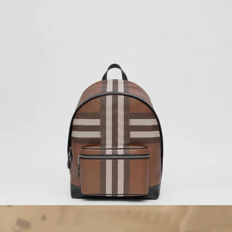 

Check Backpack Lady Shoulder Bag Women Handbag Fashion Plaid Cowhide Genuine Leather Zipper Letter Print High Quality Large Capacity Tartan Bags Patchwork Color, Split