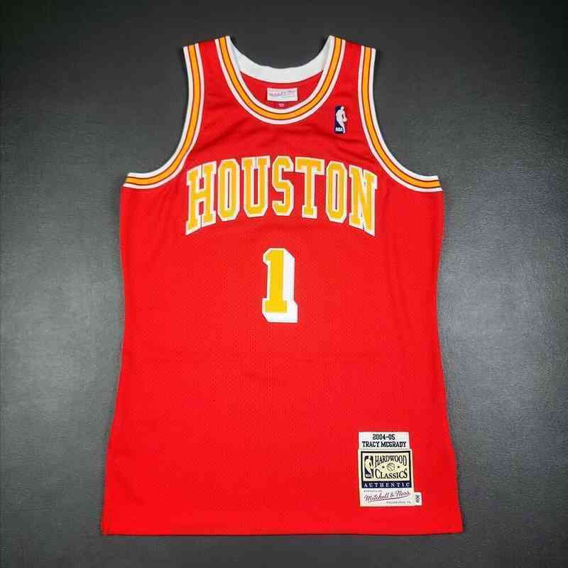 

Tracy Mcgrady Mitchell Ness 04 05 Rocket Jersey Men's Basketball Jerseys Tall Fat Man Big, With pictures