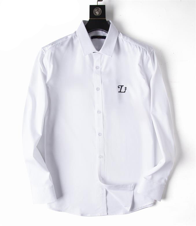 

Men's Dress Shirt Fashion Handbags have leisure Top Pony quality Embroidered shirt Long sleeve casual business Clothing Longs Shirts Asian size multi-color M-3XL #15, White