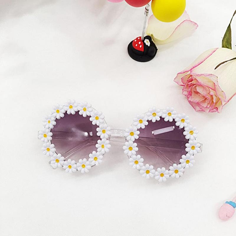 

Sunglasses Shatterproof Bright-colored Round Sunflower Children Glasses For Travel