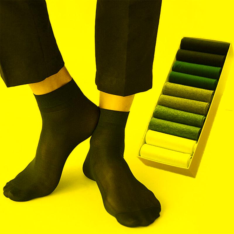 

Men's Socks Soft Casual Male Breathable Solid Color Ultra-thin Summer Business Black Men's Sock Crystal SilkMen's