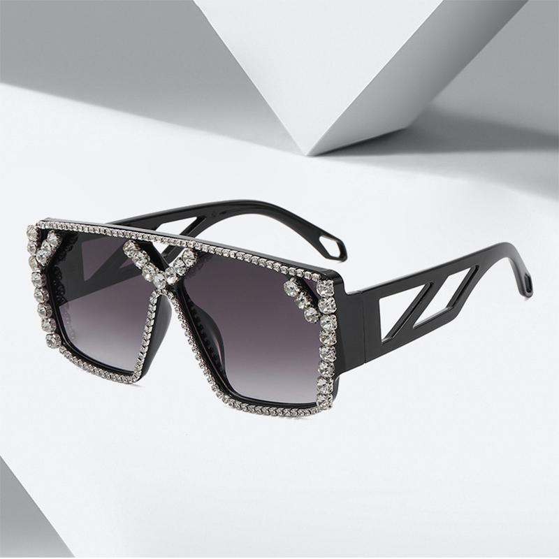 

Sunglasses Large Frame Full Diamond Rhinestone For Women Men Trend Fashion Outdoor Beach Driving UV Protection Glasses Eyewear