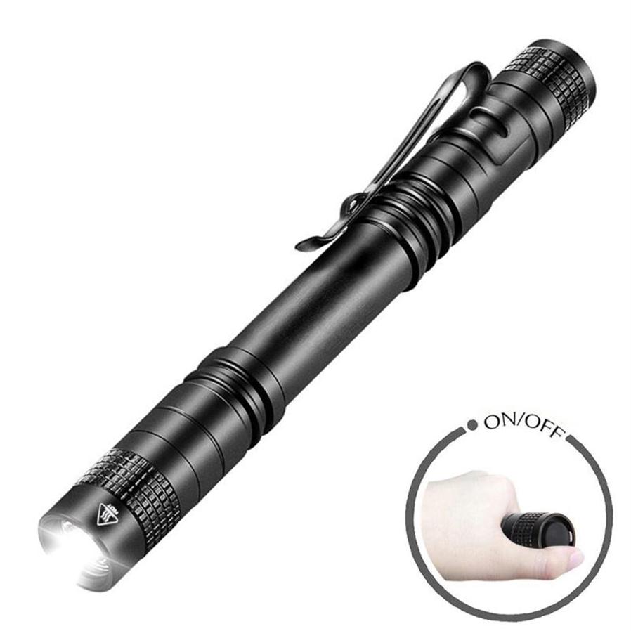 

Tactical Mini Portable LED Flashlights Waterproof Outdoor Night Walking Light led 18650 pen Light flash319x