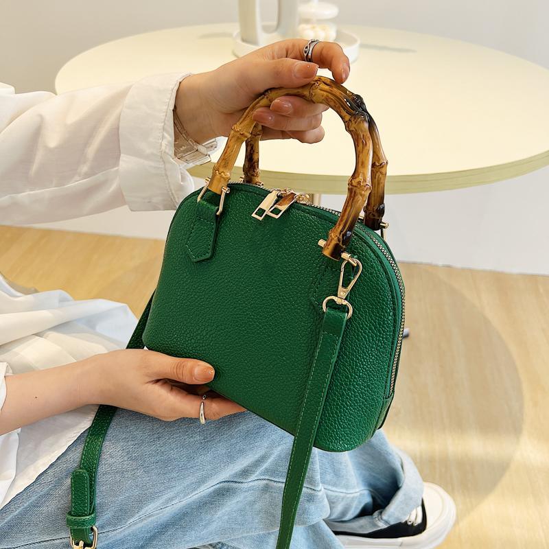 

Evening Bags Fashion Shell Bag Women's Pu Bamboo Handbag Solid Color Single Shoulder Messenger Casual Crossbody Sac A Main FemmeEvening, Beige