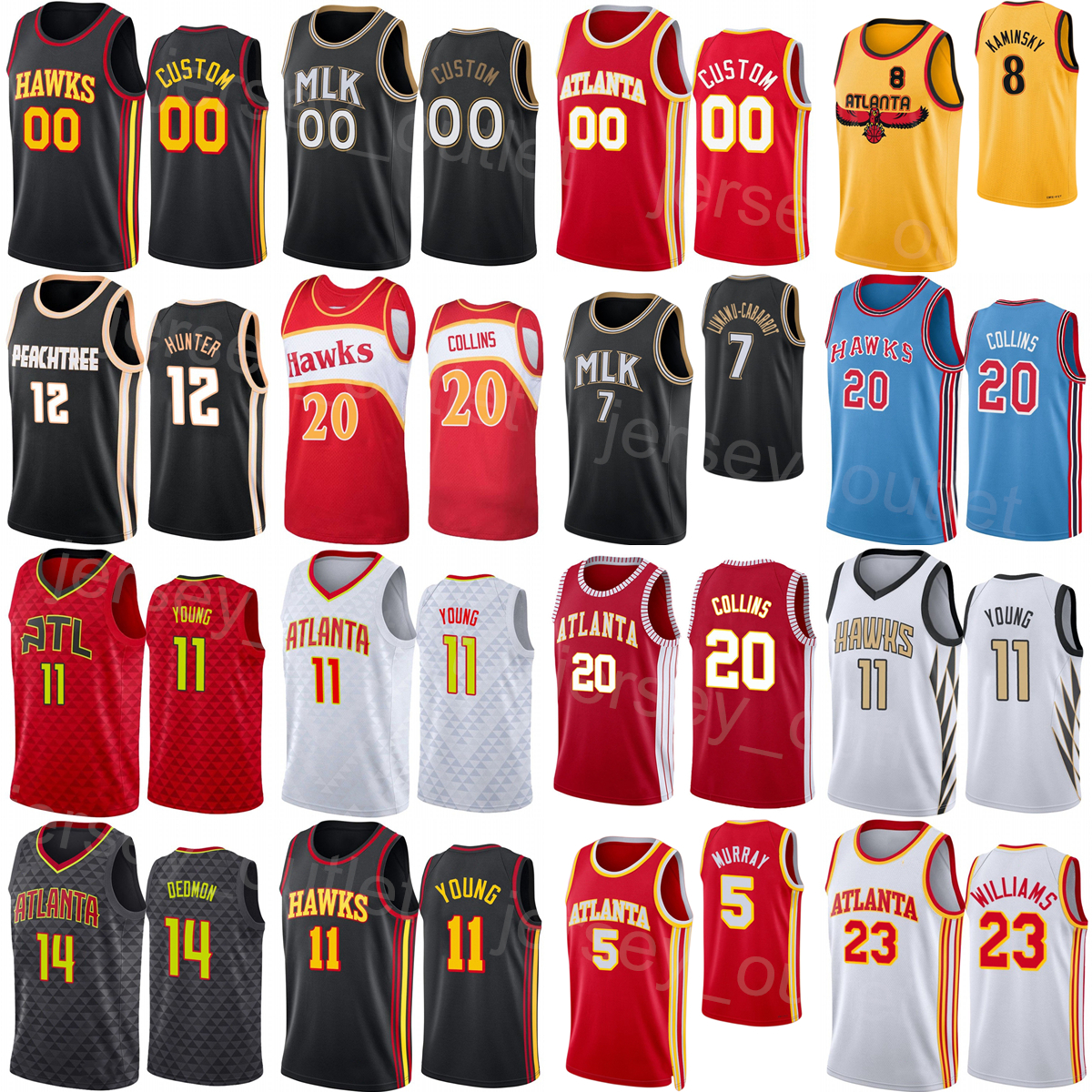Print Edition Basketball City Earned John Collins Jersey 20 Lou Williams 6 Bogdan Bogdanovic 13 Clint Capela 15 Trae Young 11 DeAndre Hunter 12 C-image-786433709