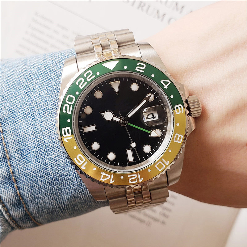 

Mens Watches Automatic Mechanical Watch 40mm Rotatable Swimming Fashion Business Wristwatch Montre De Luxe Gifts, Color 1