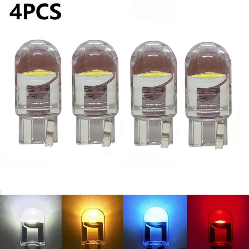 

New 4PCS 2022 New T10 W5W WY5W 168 501 2825 COB LED Car Wedge Parking Light Side Door Bulb Instrument Lamp Auto License Plate Light
