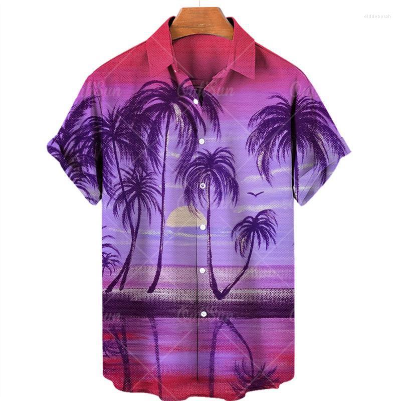 

Men' Casual Shirts Hawaiian Shirt Men' Summer Coconut Tree Print Beach Short-sleeved Luau Top Holiday TopMen' Eldd22, Zm-3019