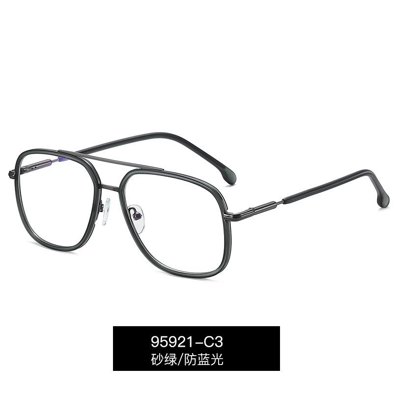 

Sunglasses Man's Fashion Anti-Blue-Light Double Bridge Of Nose Reading Glasses Retro Classical Metal Ring Designer Hypermetropia Eyeware