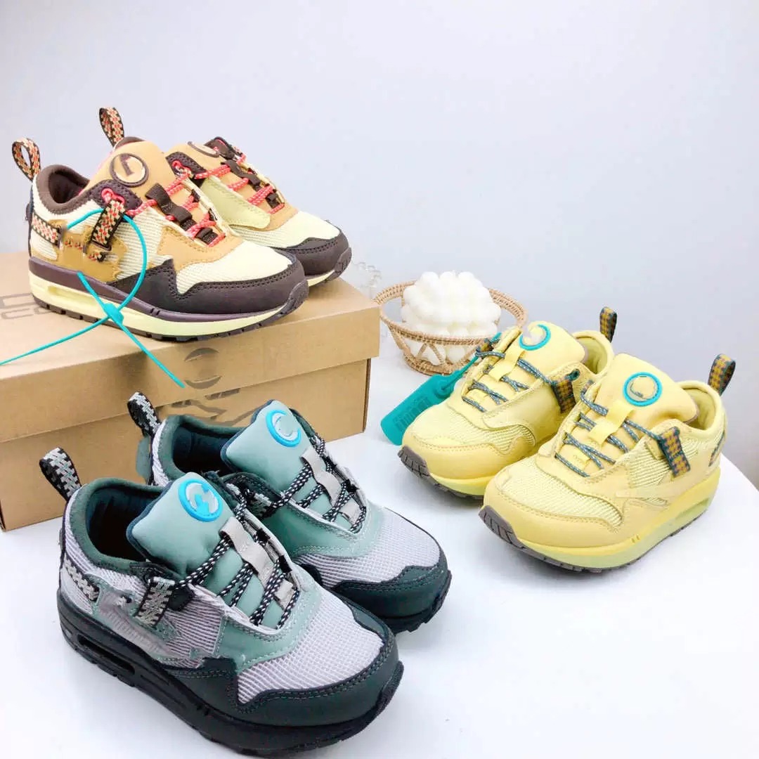 

Fashion 1s 87 kids Running Shoes Patta 1 Waves Noise Aqua Monarch Black Rush Maroon Cactus Jack Cave Stone Saturn Gold Baroque Brown children Sports Sneakers