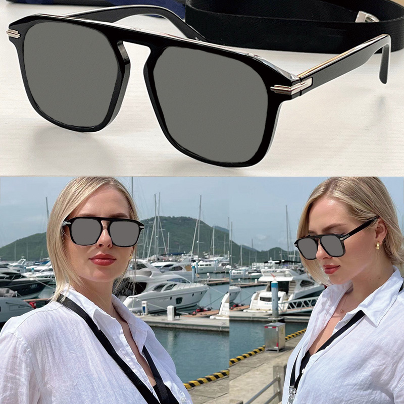 

Official Website New Mens Ladies BLACKSUIT S4I Sunglasses Black Acetate Frame With Exquisite Double Nose Bridge Vacation Beach Photo With Original Box