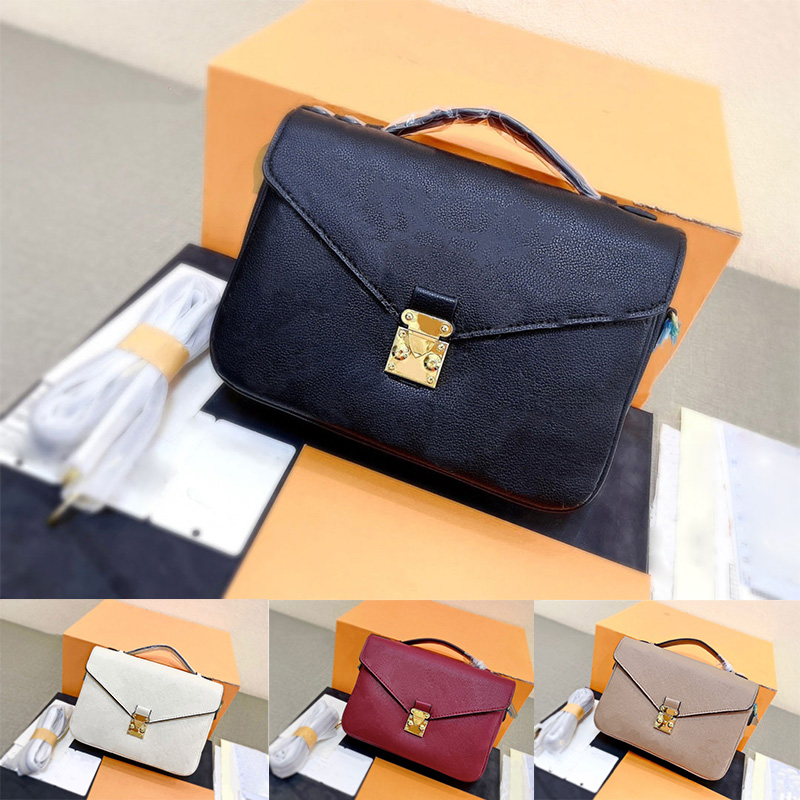 

Designer bag Embossing flower pochette Women Handbag Messenger Bags Genuine Leather Luxurys METIS black Womens Shoulder Crossbody, No bag