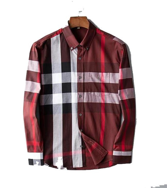 

Men's Dress Shirts bberry Polka Dot Mens Designer Shirt Autumn Long Sleeve Casual Mens Dres Hot Style Homme Clothing M-3XL#22