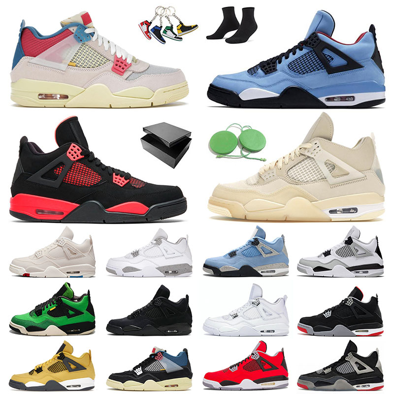 

Original Jorda 4 With Box Jumpman 4s Jorden Basketball Shoes Mens womens Cactus Jack Jorden4s IV Manila Black Cat Bred Toro Red Thunder Designer Sneakers Trainers, 36-47 hot punch