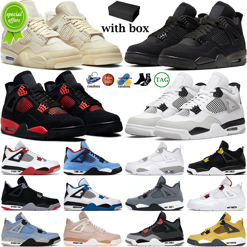 

2022 4 Basketball Shoes for Men Women 4s Military Black Cat Red Thunder Sail University Blue White Oreo Cool Grey Shimmer Mens Trainers Sneakers, Customize