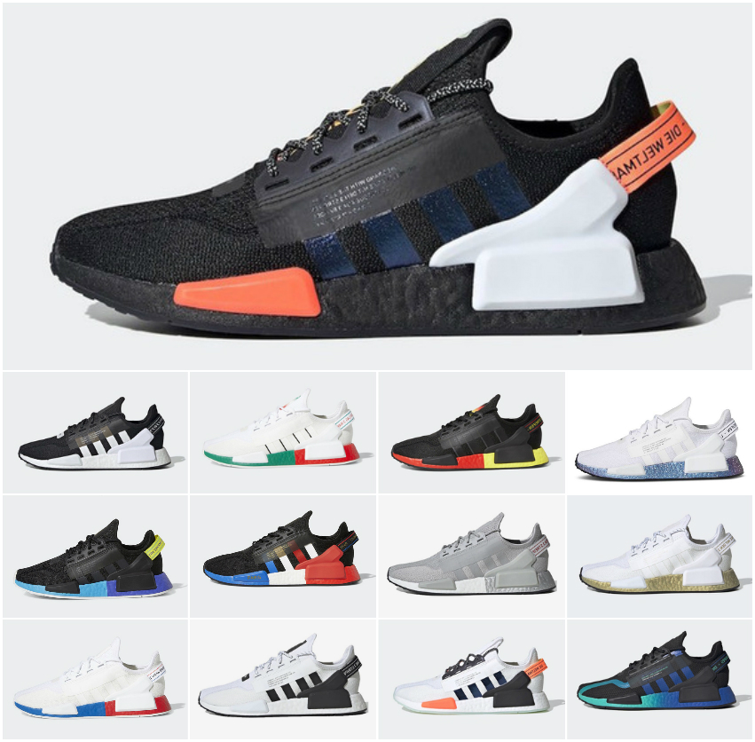 

2022 White Speckled Nmd r1 v2 mens shOes Dazzle Camo Core Black Grey Gradient Neon Aqua Tones Mexico City Munich Olive Oreo men women trainers Casual sports sneakers, Bubble package bag