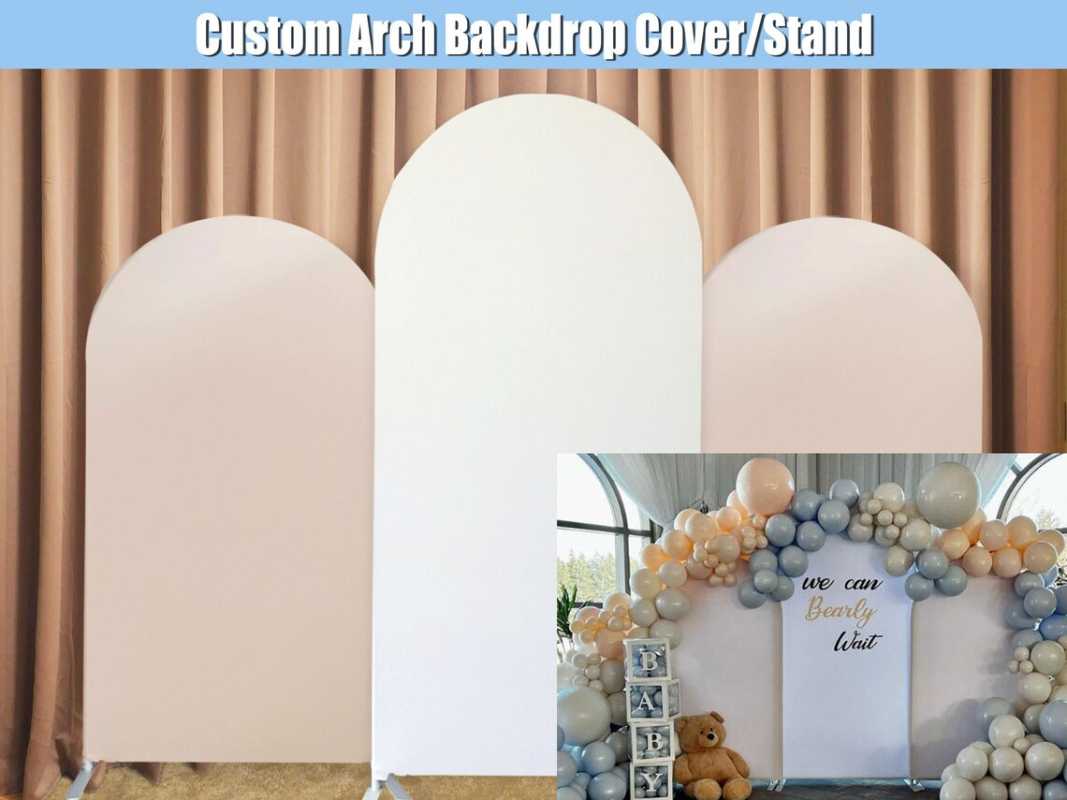 

Party Decoration Nude Arch Backdrop Arched Stand Frame Double-sided Fabric Cover Custom White Wall For Birthday Baby Bridal WeddingParty