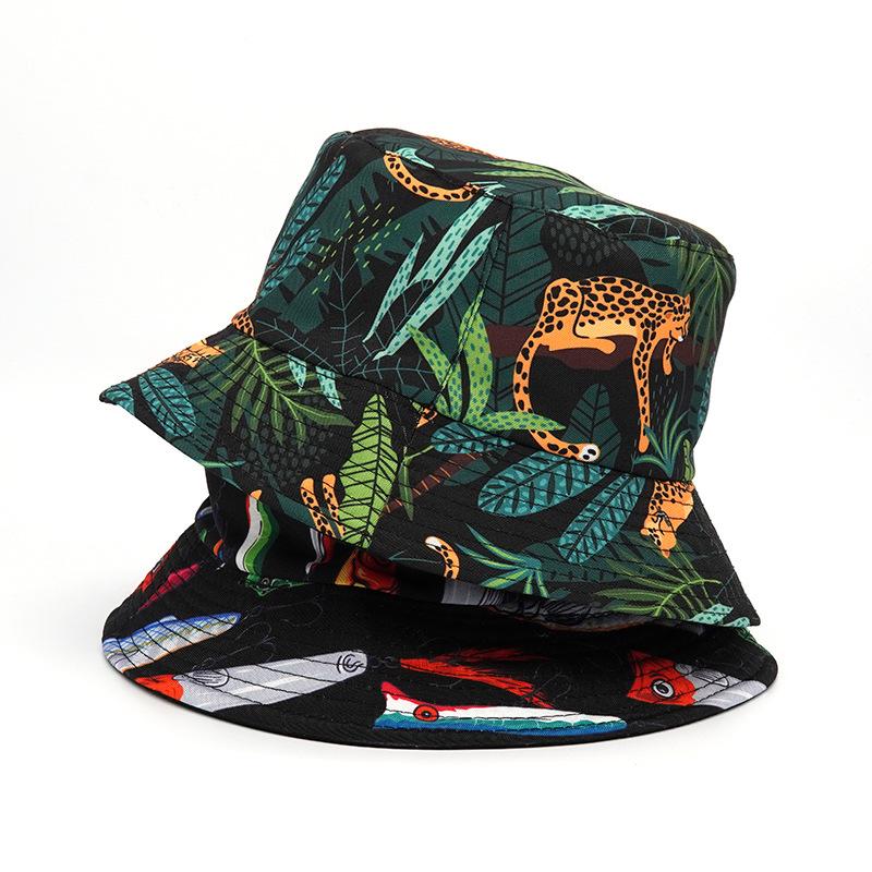 

Berets Animal Leopard Fish Print Bucket Hat For Women Men Reversible Panama Sun Summer Ladies Beach Fisherman HatsBerets BeretsBerets