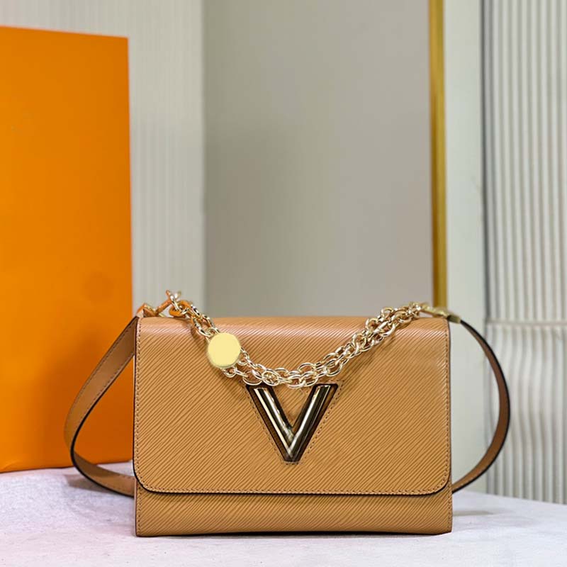 

Twist Cross Body Shoulder Bag High Quality Handbags Purse Flowers Removable Strap Fashion Letters Cluth Wallets Plain Flap Messenger Bags, Box