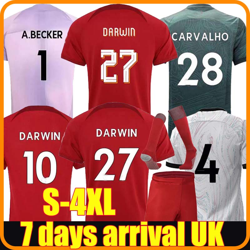 

4XL 21/22/23 season home away 3rd RED soccer jerseys Carvalho 2022 2023 Mohamed Diogo Luis DIaz football shirts men kids kit socks set Fabio Alexander Arnold DARWIN 27, Liwupu 22-23 training