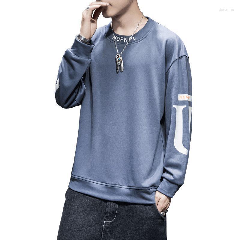 

Men's T-Shirts Men's Long-sleeved T-shirt Autumn Sweater Compassionate Trendy Brand Trend Hong Kong Style Loose Ins ClothesMen's Bles22, Y160light brown