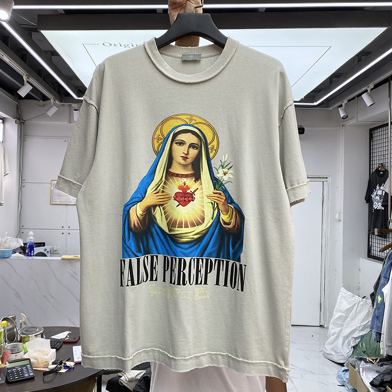 T-shirt Nice lavé vintage hommes femmes lettre de haute qualité t-shirt t-shirt oversize à manches courtes