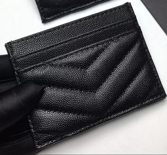 

2022 Luxury Designer Credit Card Holders Caviar Woman Mini Wallet Classic Casual Pure Genuine Leather Card Bags Slim Pebble Texture