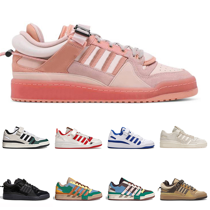 

2022 men women running shoes Bad Bunny Forum Buckle Back to School Easter Egg Patchwork Beige Denim Blue mens trainer