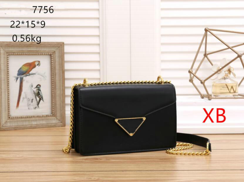 

Fashion chain PRA bag Pattern Satchel Shoulder Bag Chain Handbags brand Crossbody Purse Lady Leather Classic Style Tote Bags 7756#, Black