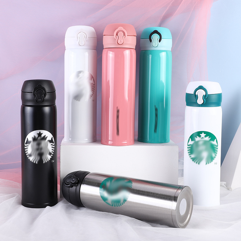 

500ml Starbucks Thermos Mug With Lid 304 Stainless Steel Thermal Insulation Straight Cup Thermal Water Bottle Tumbler Thermocup Mugs 673 E3, Customize